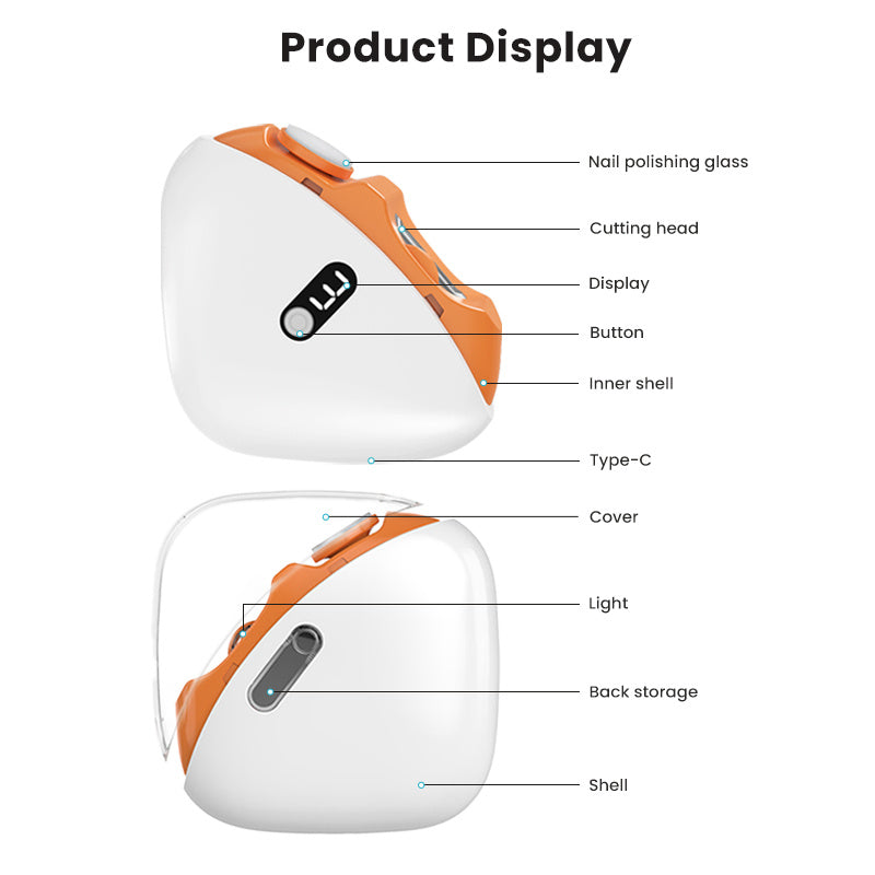 Electric Nail Clipper with 3-Speed Adjustable LED Light for Manicures and Nail Care in Travel and Home