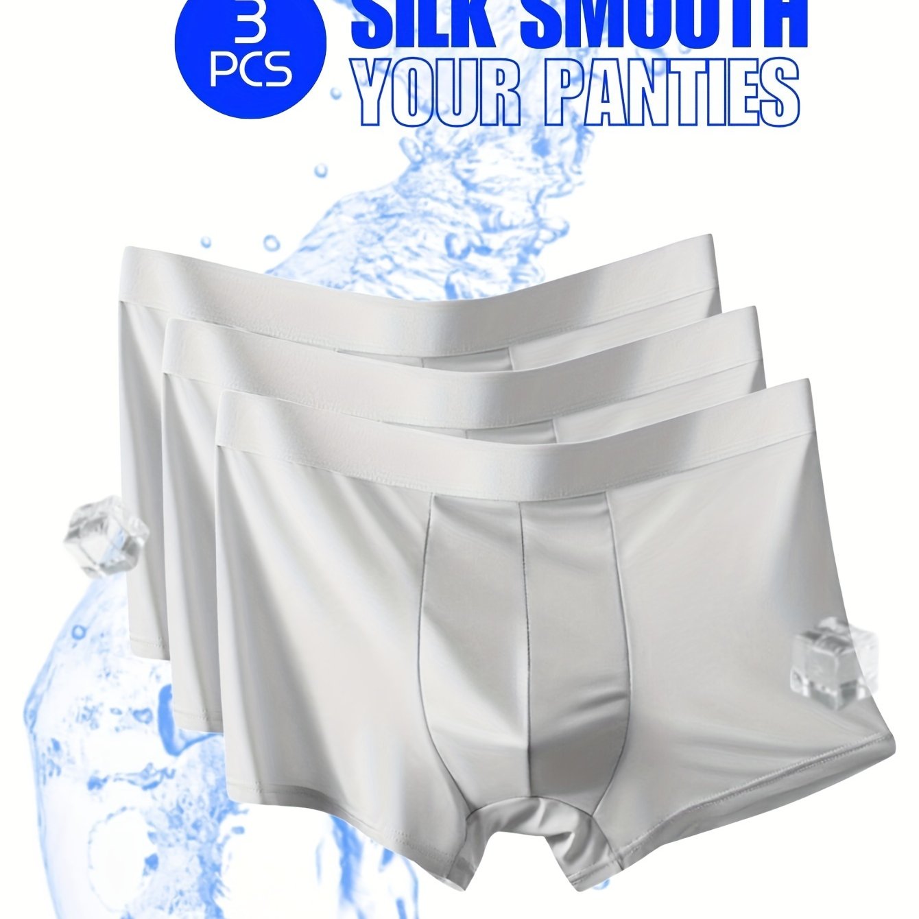 Men's Seamless Boxers 3 Pack Mixed Colors Polyester Spandex Breathable Underwear