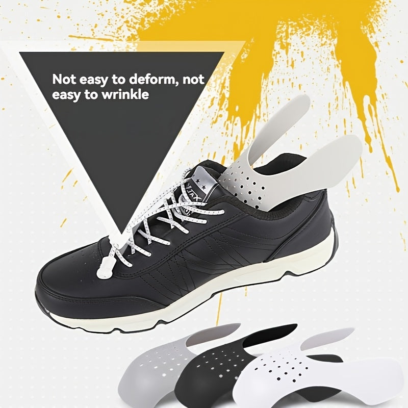 Unisex Adjustable Anti-Wrinkle Shoe Trees Black White Durable Support