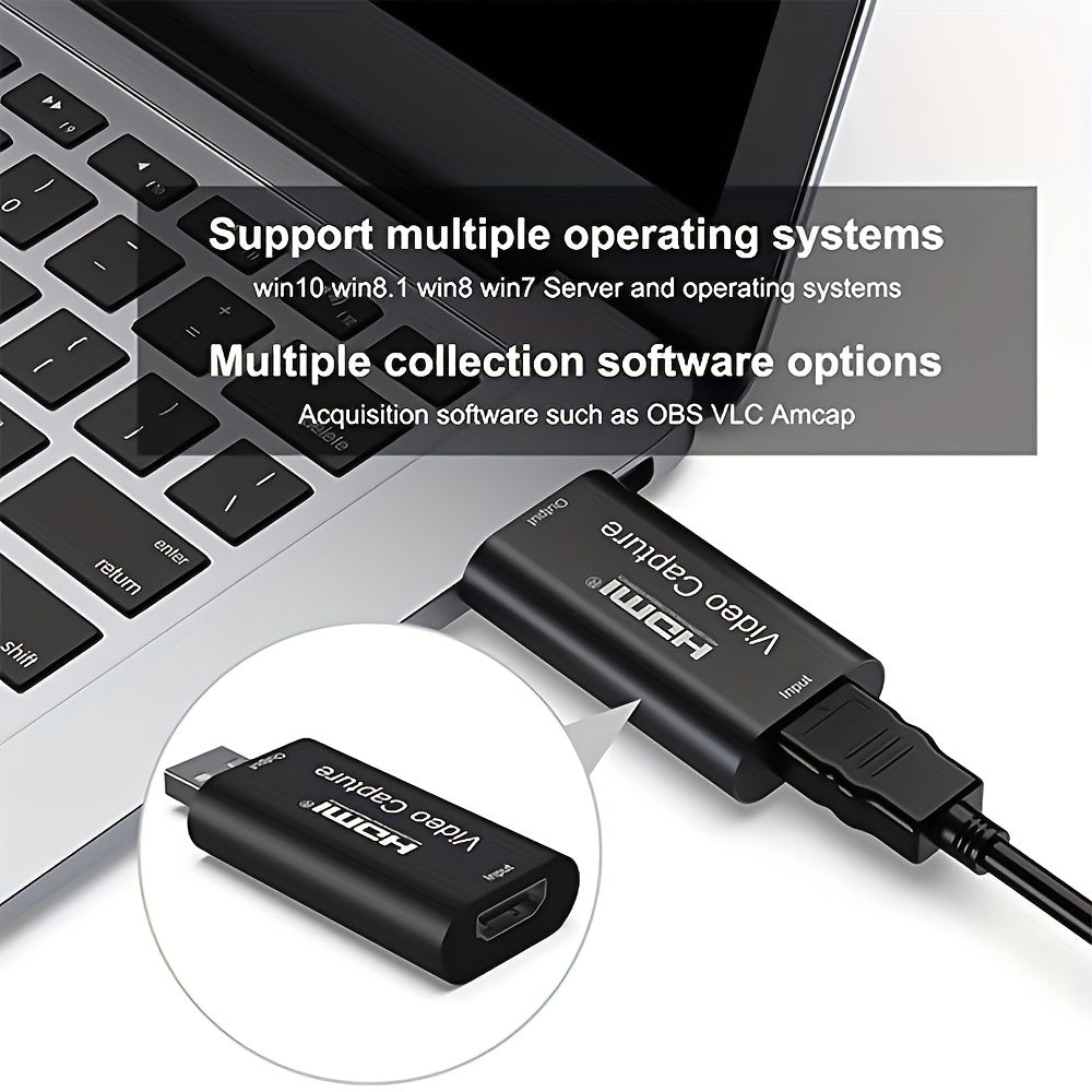 1080p USB Video Capture Card for HDTV Streaming and Recording