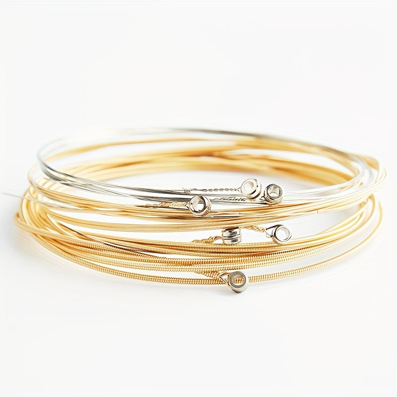 6-Pack Copper Core Steel Acoustic Guitar Strings Set with Mixed Colors