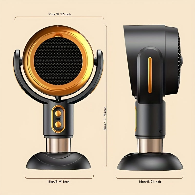 Jingsen LW 2025 Портативный вентилятор-очиститель дыма для приготовления пищи, USB-источник питания, настольный очиститель воздуха с 2 скоростями, моющимися фильтрами, чашей для сбора масла, дизайн в черном и золотом цвете.
