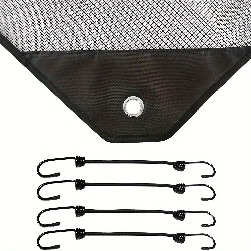 Outdoor AC Unit Cover with Leaf Guard and Bungee Hooks for Protection