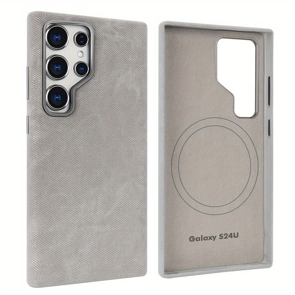 Magnetic Phone Case for Samsung Galaxy S24 Ultra Wireless Charging Polyester Fiber