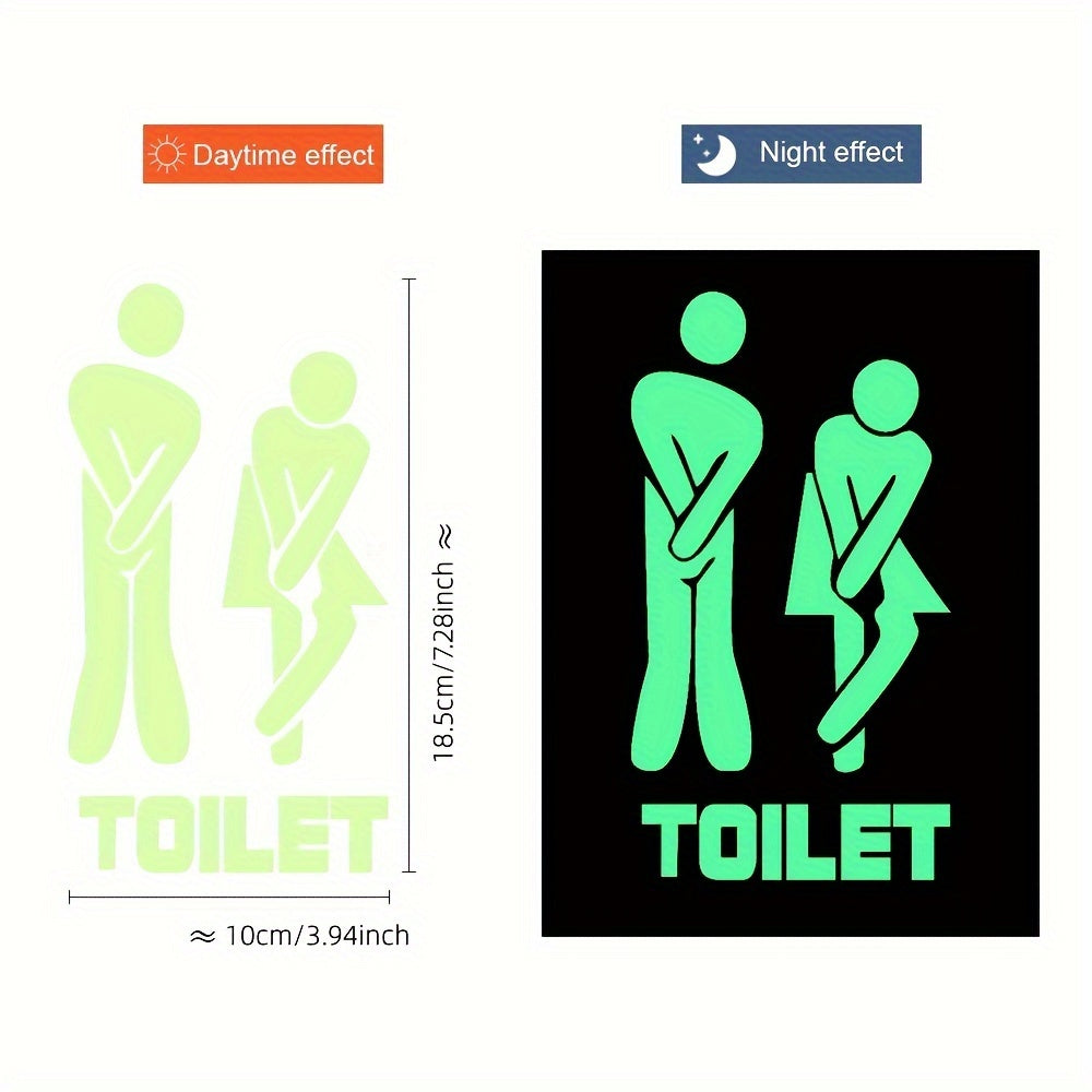 Calcomanías para paredes que brillan en la oscuridad para puertas de baño, peel and stick