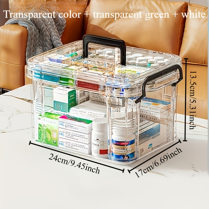 Double Layer Waterproof Transparent Storage Box for Outdoor Travel Large Capacity