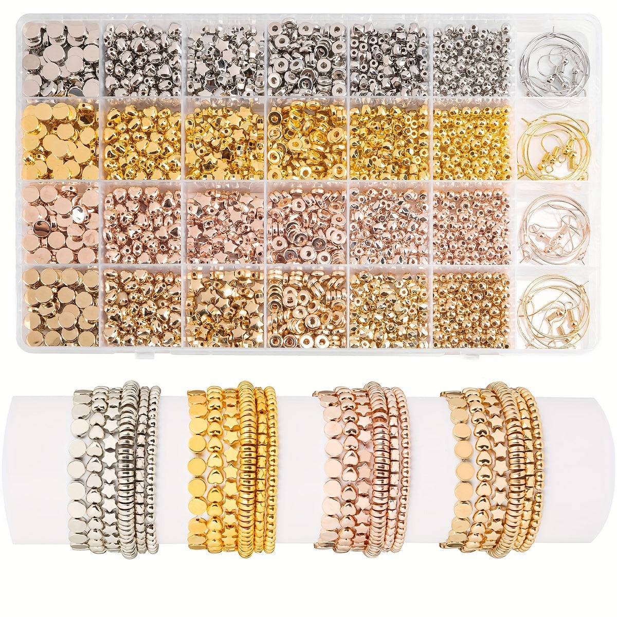 Set of 2260 Irregular Shaped CCB Spacer Beads for Jewelry Making