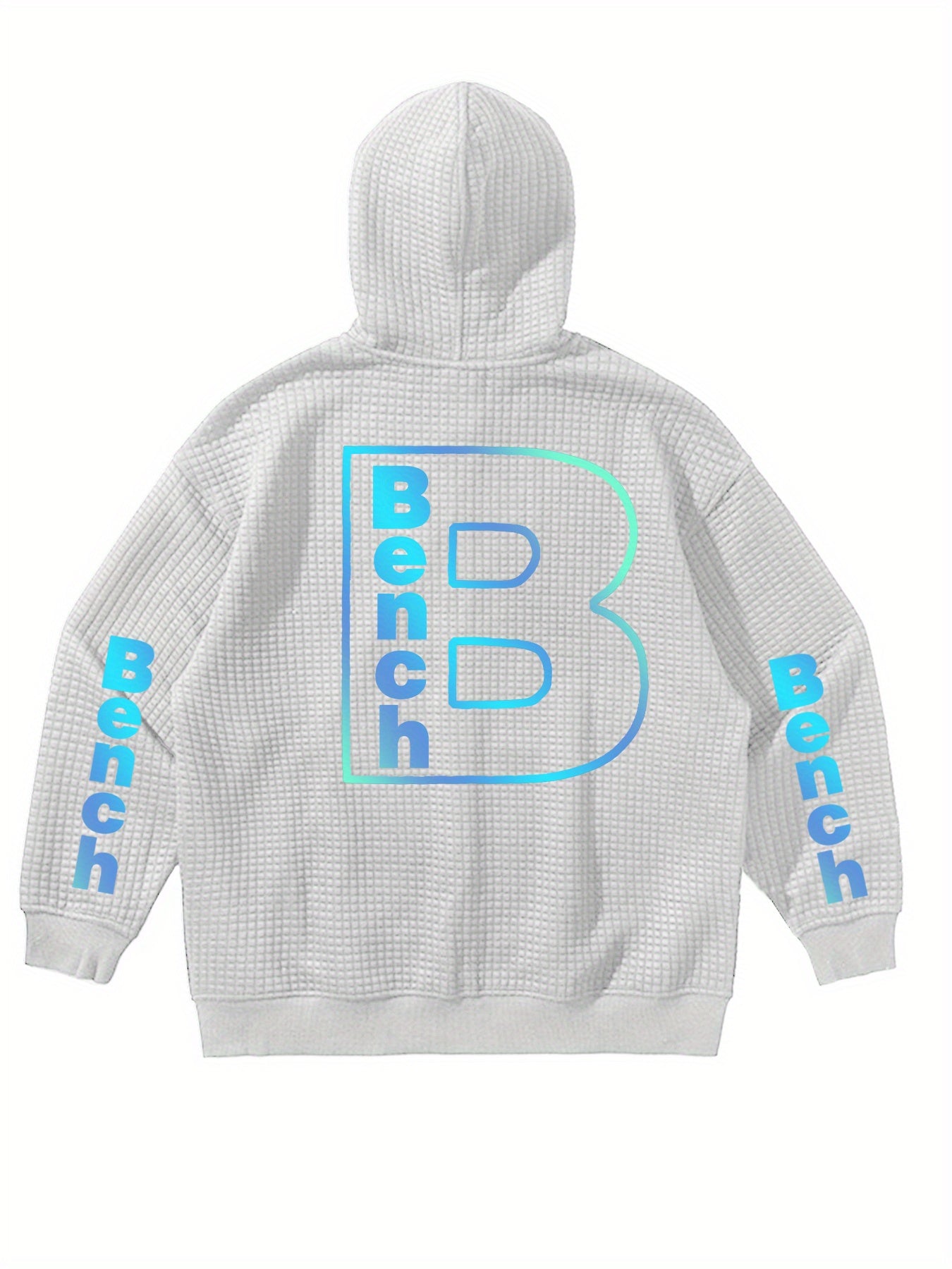 Plus Size Womens Lightweight Hooded Casual Jacket White Blue Letters