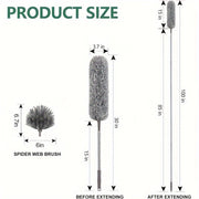 Uzunligi o'zgaruvchan qushqo'nmas tozalash cho'pi, ot tukli bosh va metall tutqich bilan, shiftdagi ventilyatorlar va to'rlar uchun