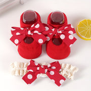 Baby Girls Kids Set Including Bow Headband and Socks with Princess Shoes Socks and Toddler Accessories