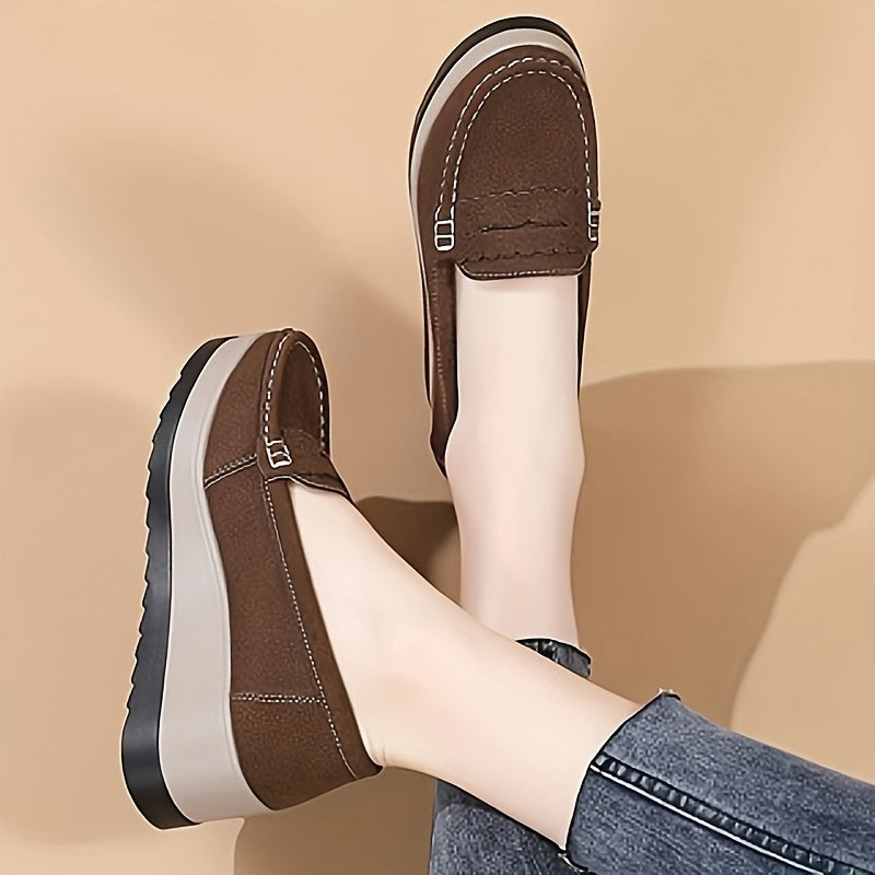 Women's Slip-On Shoes with Thick Soles, Solid Color, Summer Comfort