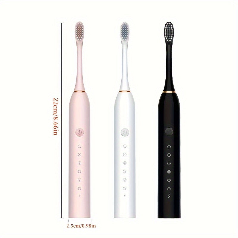Rechargeable Sonic Electric Toothbrush with 6 Modes and Replaceable Brush Heads