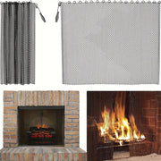 Set of 2 Metal Fireplace Mesh Screen Panels Spark Guard Firepit Safety Accessory