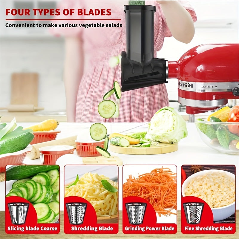 Slicer and Shredder Accessory for KitchenAid Blender with 4 Blades