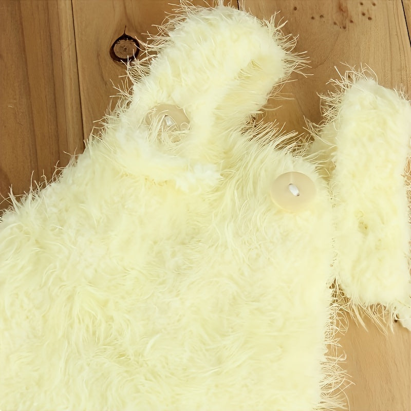 Baby Girl Knitted Romper and Crochet Hat Set for Holiday Photos and Special Occasions