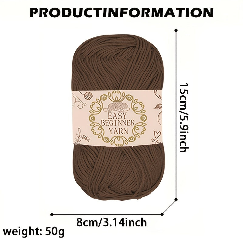 3-Piece Soft Acrylic Yarn for Crochet and Knitting 50g Hand-Dyed 4-Ply