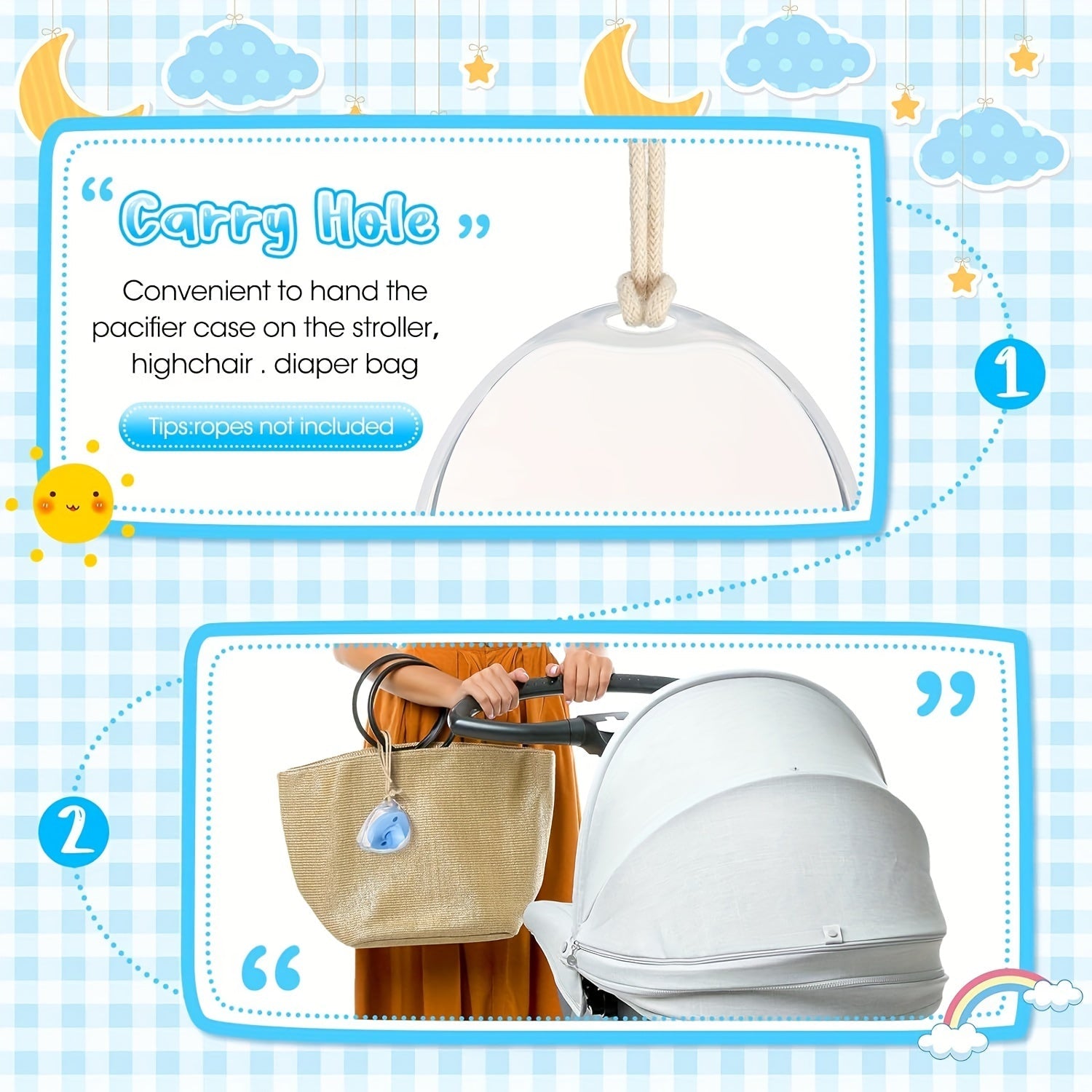 Baby Pacifier Case Travel Container for Universal Accessories