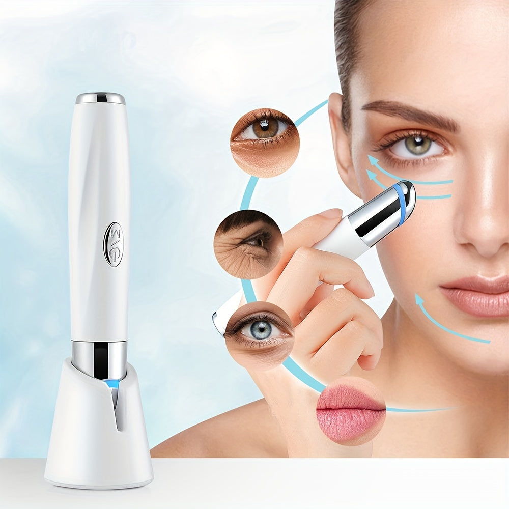 Rechargeable Eye Massager Pen for Puffiness Dark Circles and Fatigue Heated Vibrating Wand Toning Skin