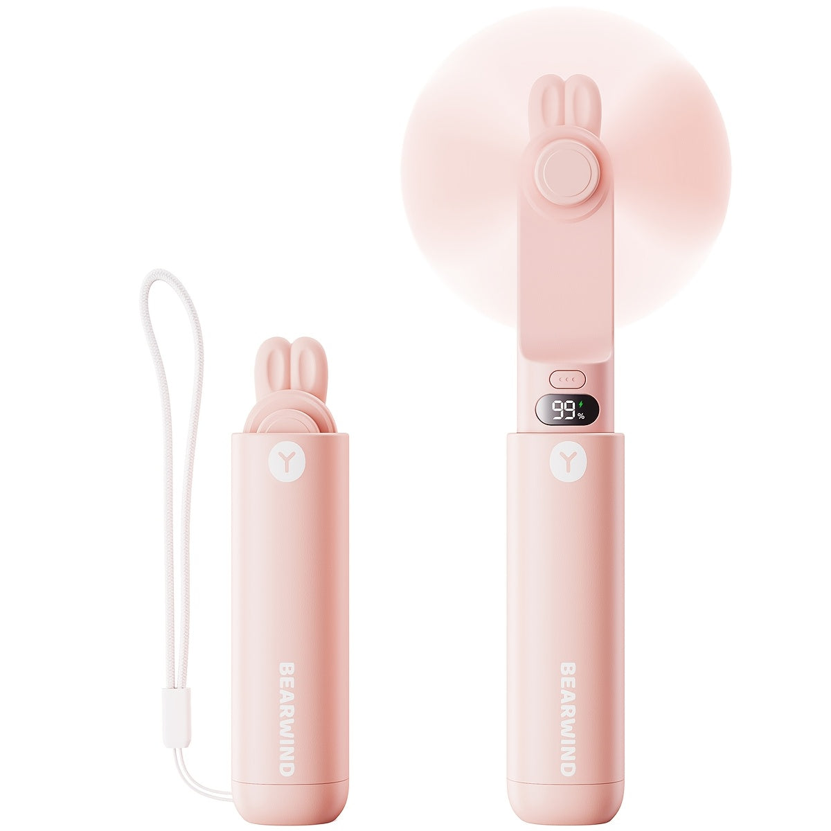 USB Rechargeable Mini Handheld Fan with LED Display, Portable Pocket Fan for Travel