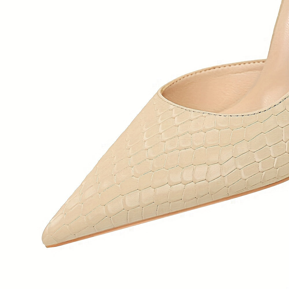 Women's Solid Color Point Toe Stiletto Heels for Dress or Party