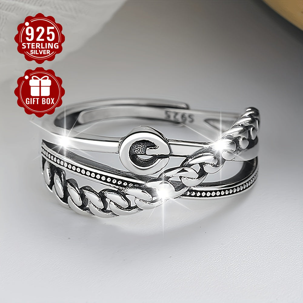 Kunlik yig'ilishlar uchun ayollar kiyishi uchun mo'ljallangan zamonaviy yangi aksessuarni taqdim etamiz. Ushbu buyum yuqori sifatli sterling kumushdan tayyorlangan bo'lib, o'ziga xos retro uniseks notekis xoch zanjir halqasi taxminan 2.86g og'irlikka ega.