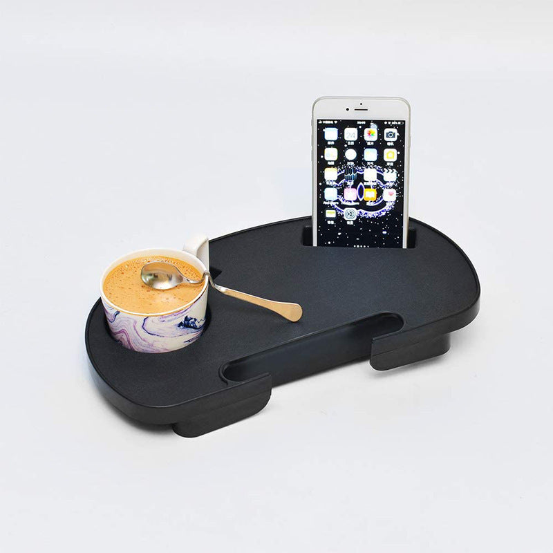 Black Oval Zero Gravity Chair with Cup Holder and Snack Tray
