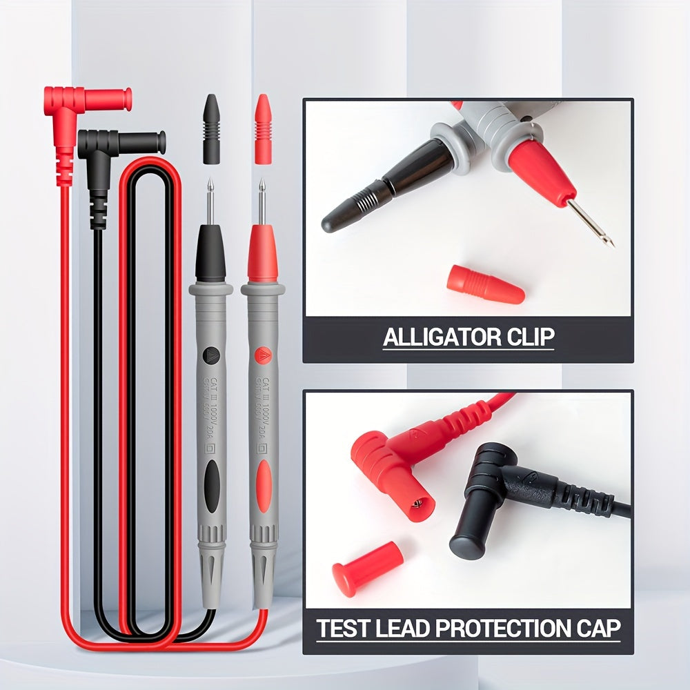 Set de multímetro amperímetro con pinza, linterna, lápiz medidor, resistencia, voltaje, 4000 conteos