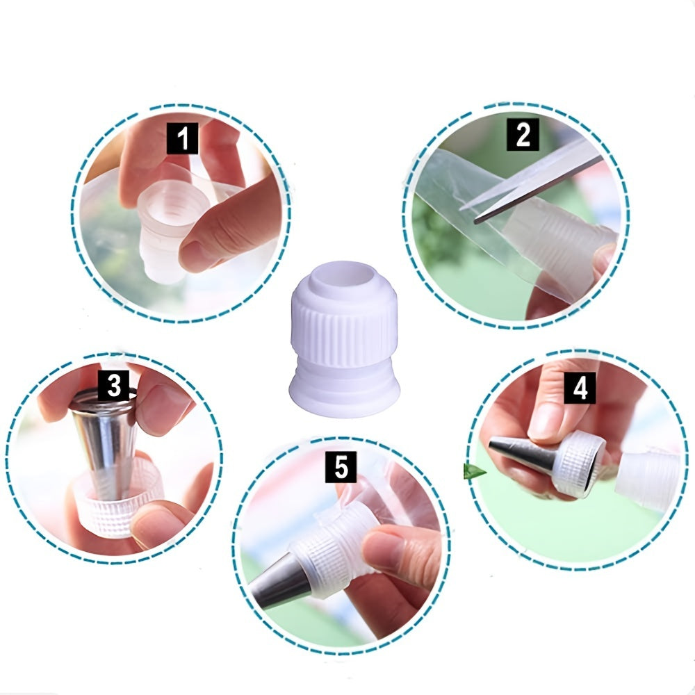 Set of 4 Baking Tools with Piping Bags Frosting Tips and Couplers