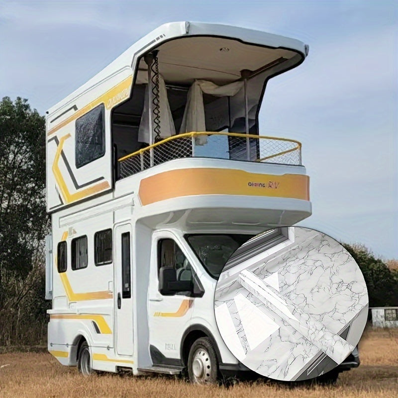 Papel tapiz autoadhesivo de patrón mármol blanco, resistente al agua y a la grasa, para encimeras y cocinas