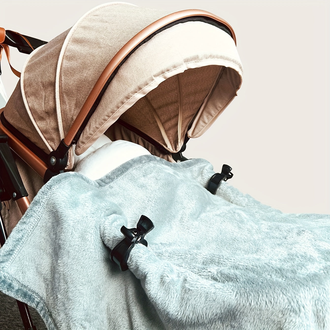 Set of 2 Black Stroller Clips ABS Plastic for Strollers and Accessories