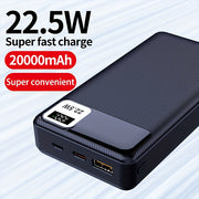 Banco de energía portátil de 20000mAh con pantalla LED y carga rápida para iPhone y dispositivos Android