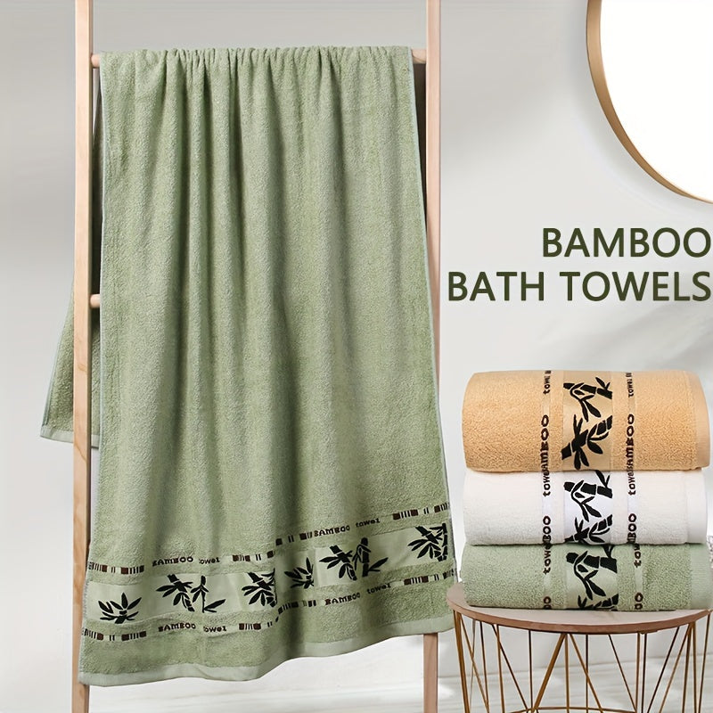Bamboo Fiber Towel Set 9 Pieces Quick-Dry Embroidered Bath and Hand Towels