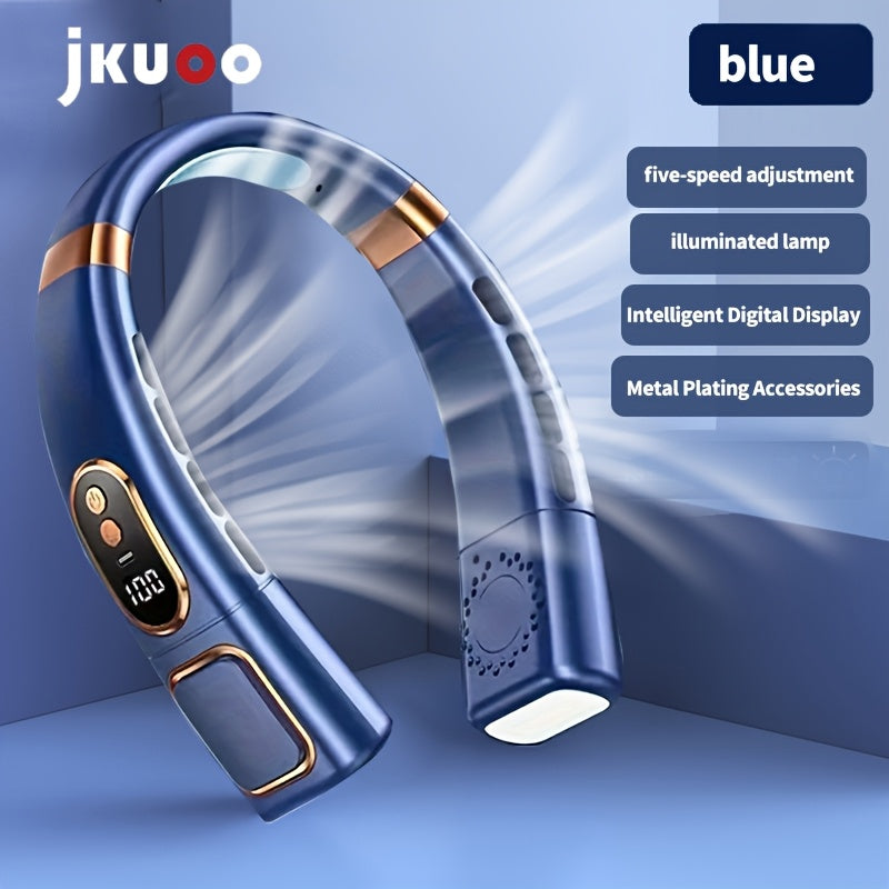 Wearable Personal Cooling Fan Portable Neck Fan 5-Speed USB Rechargeable
