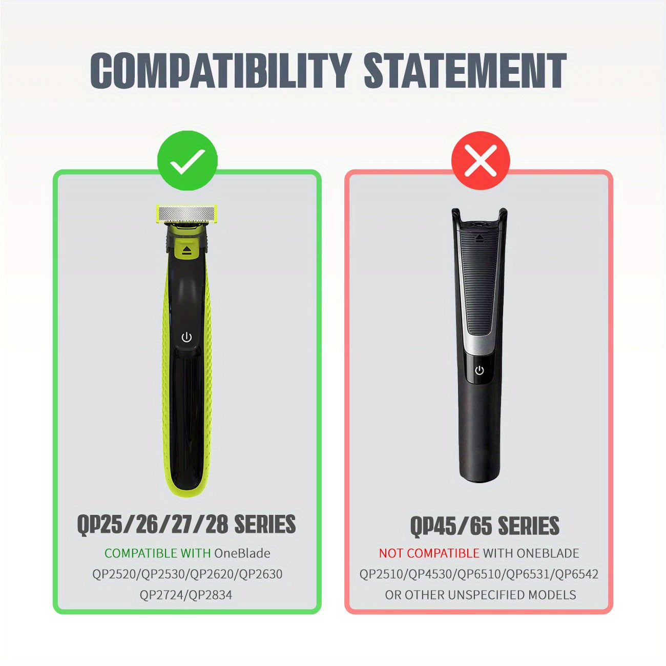 Три запасных серых лезвия для моделей QP2520, QP2530, QP2620, QP2630, QP2724 и QP2834.