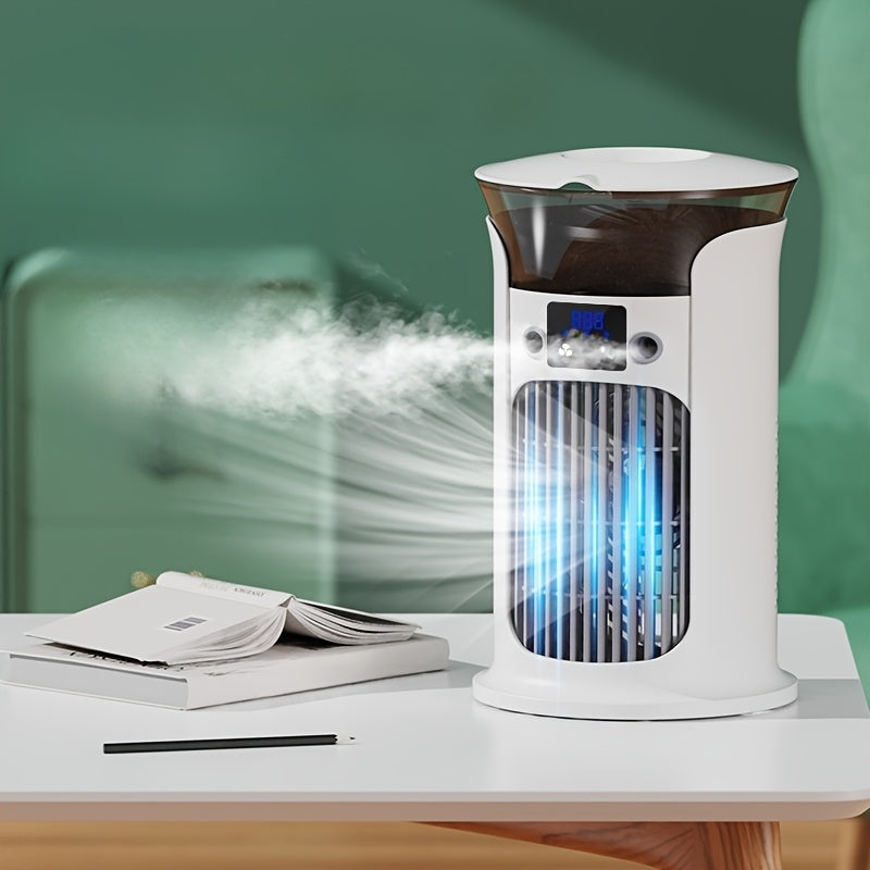 Portable USB Air Cooler Mini Desktop Humidifier Fan Quiet Compact Cooling for Home Office
