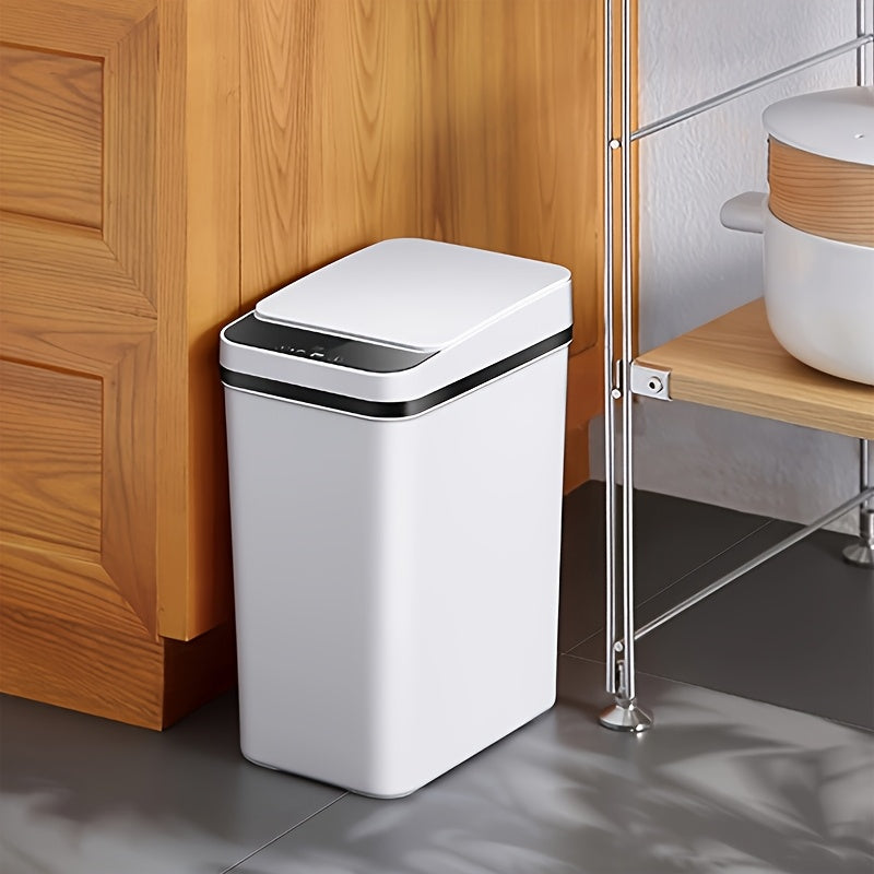 Cubo de basura con sensor inteligente, apertura de tapa con un botón y tapa sellada para control de olores