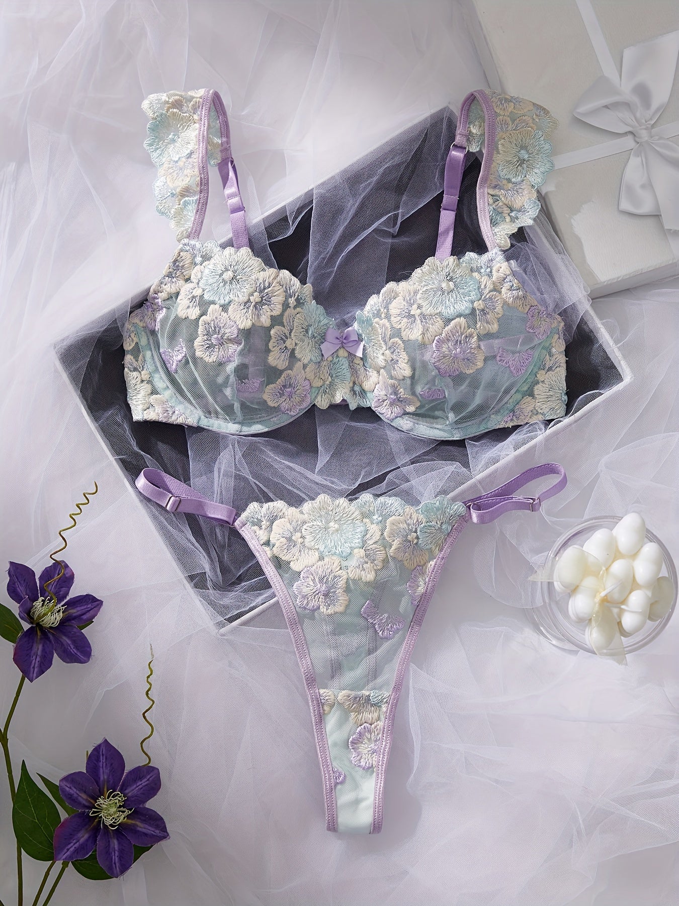 Women's Lingerie Set Sexy Underwear for Women with Lace and Satin Details