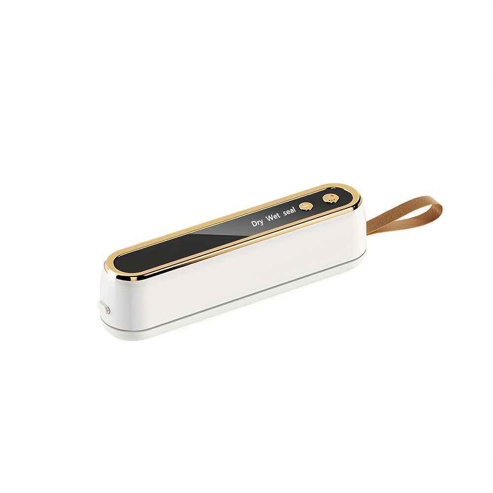 Oziq-ovqatni saqlash uchun kompakt simsiz vakuum yopishtiruvchi; qayta tiklanadigan USB/akku bilan ishlaydigan.