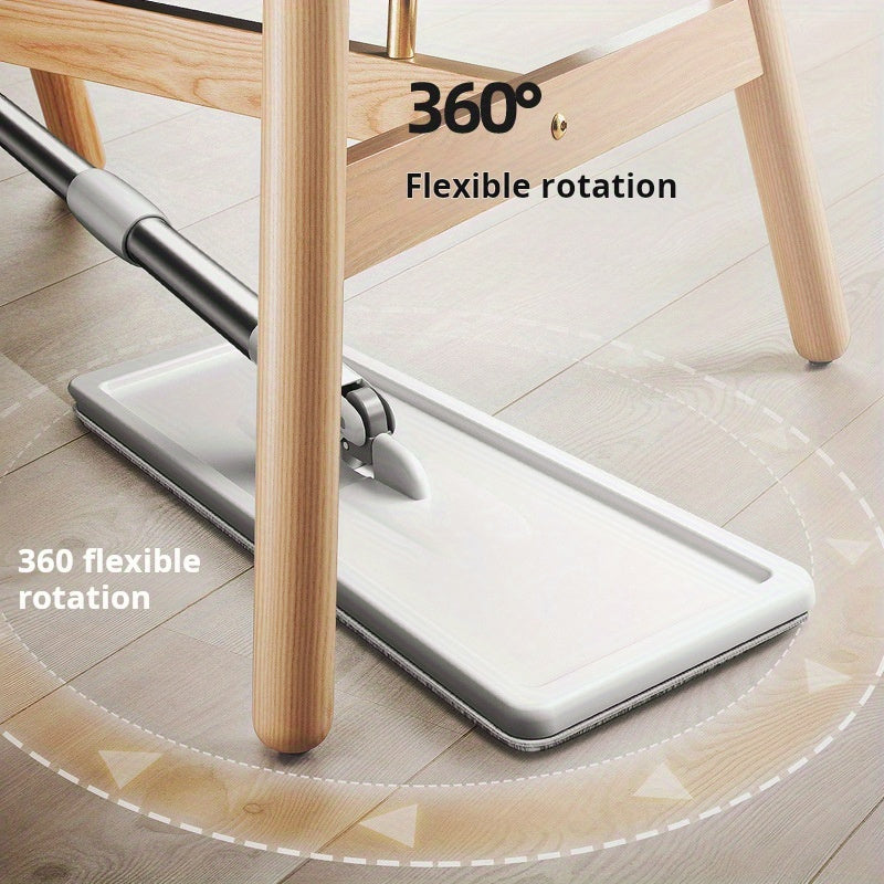 Tozalash va yuvish uchun tekis mop va kova to'plami, qayta ishlatiladigan, ko'p qavatli yuzalar uchun