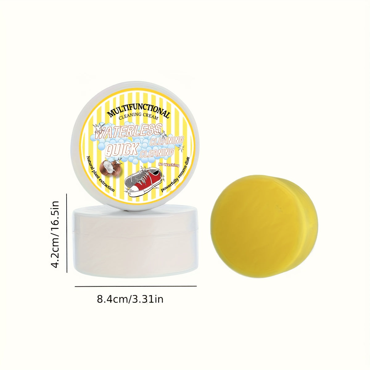 Multi-Purpose Shoe Cleaner Gel with Sponge for Sneakers and Leather - Whitening, Stain Removal, Jasmine Scent