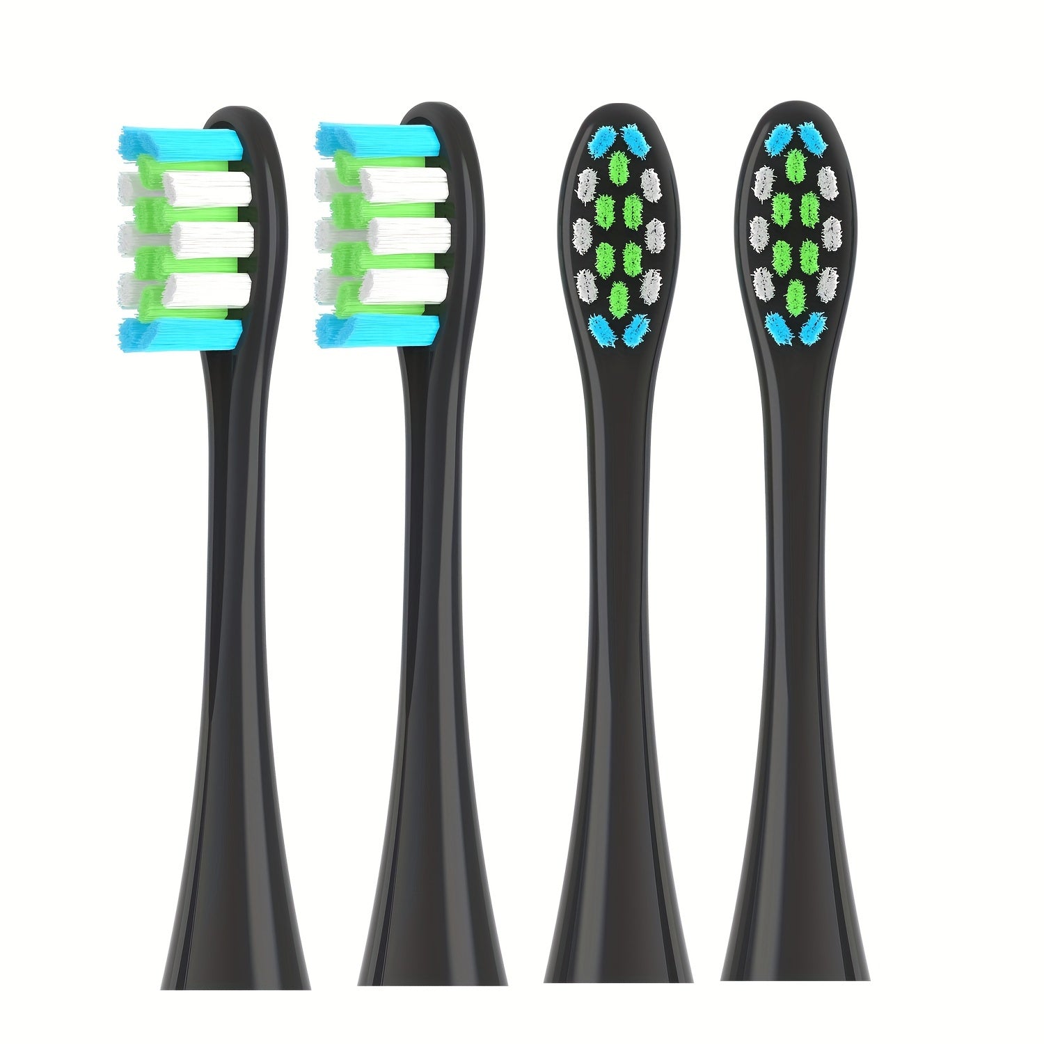 4pcs Replacement Brush Heads Soft Blue Green Sonic Electric Toothbrush Nozzles
