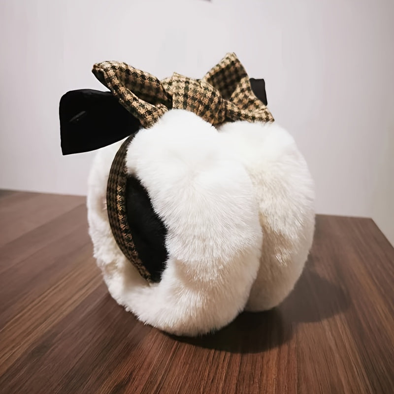 Women's Winter Faux Fur Earmuffs Warm Soft Chic Ear Protection with Bow