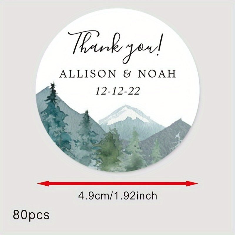 Personalized Bridal Shower Labels Custom Thank You Stickers Name and Date Recyclable Matte Finish