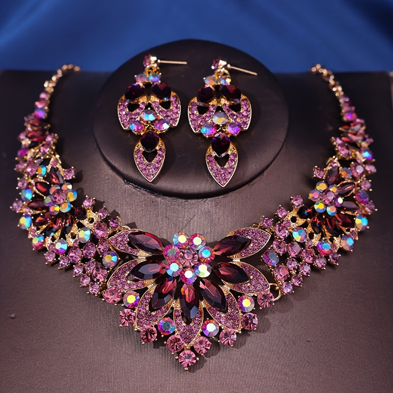 Vintage Jewelry Set with Rhinestone Accents for Dressy Occasions