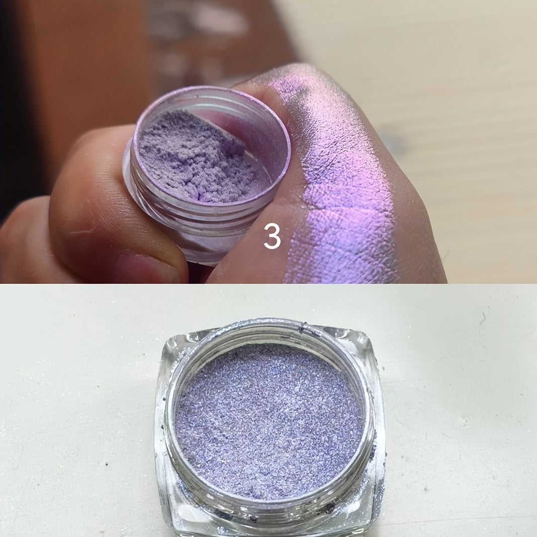Women Metallic Chameleon Glitter Eyeshadow Powder Chrome Blue Purple Highlighter