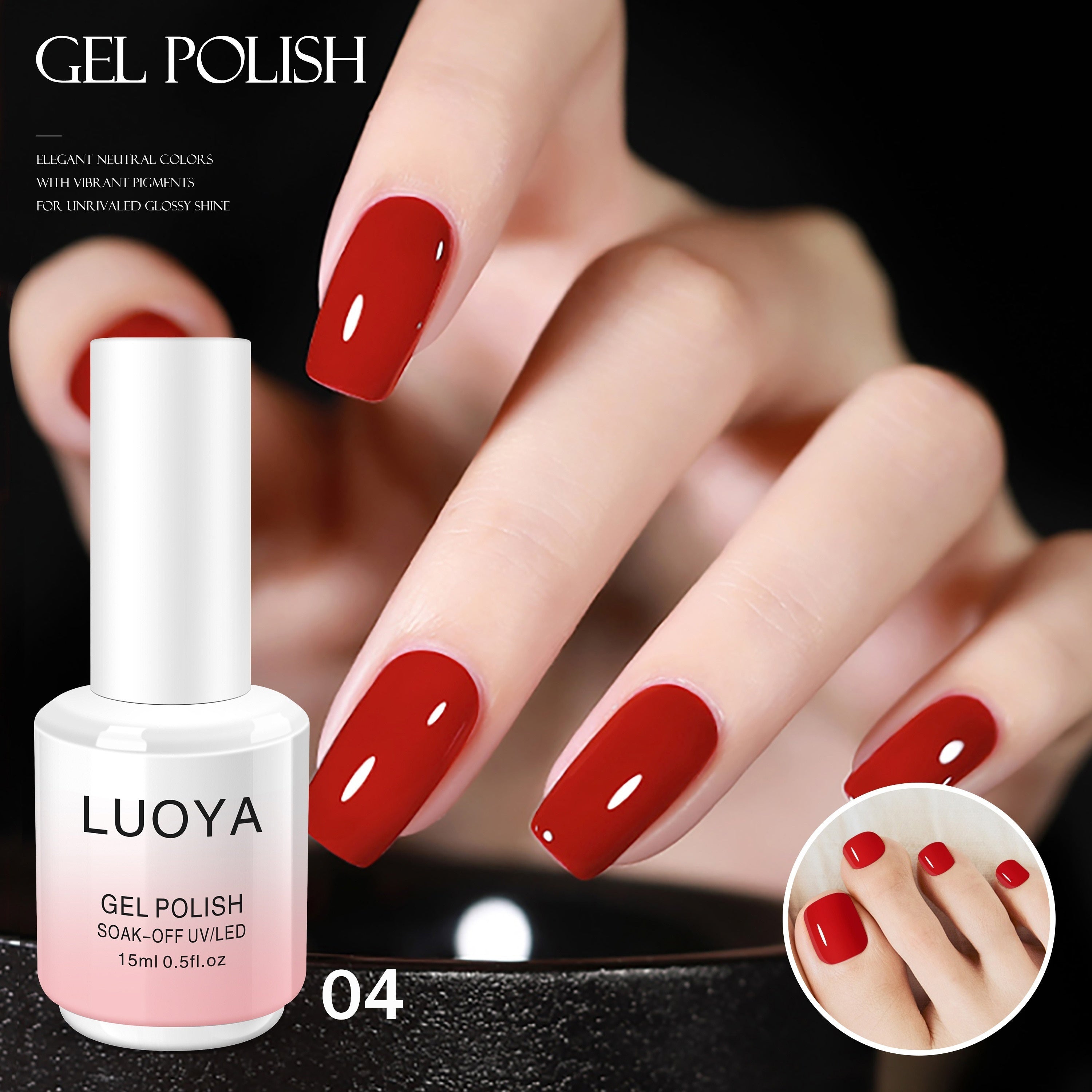 Gel Nail Polish 15ml Solid Gel Soak Off for Nails Spring Summer Pink Purple Green