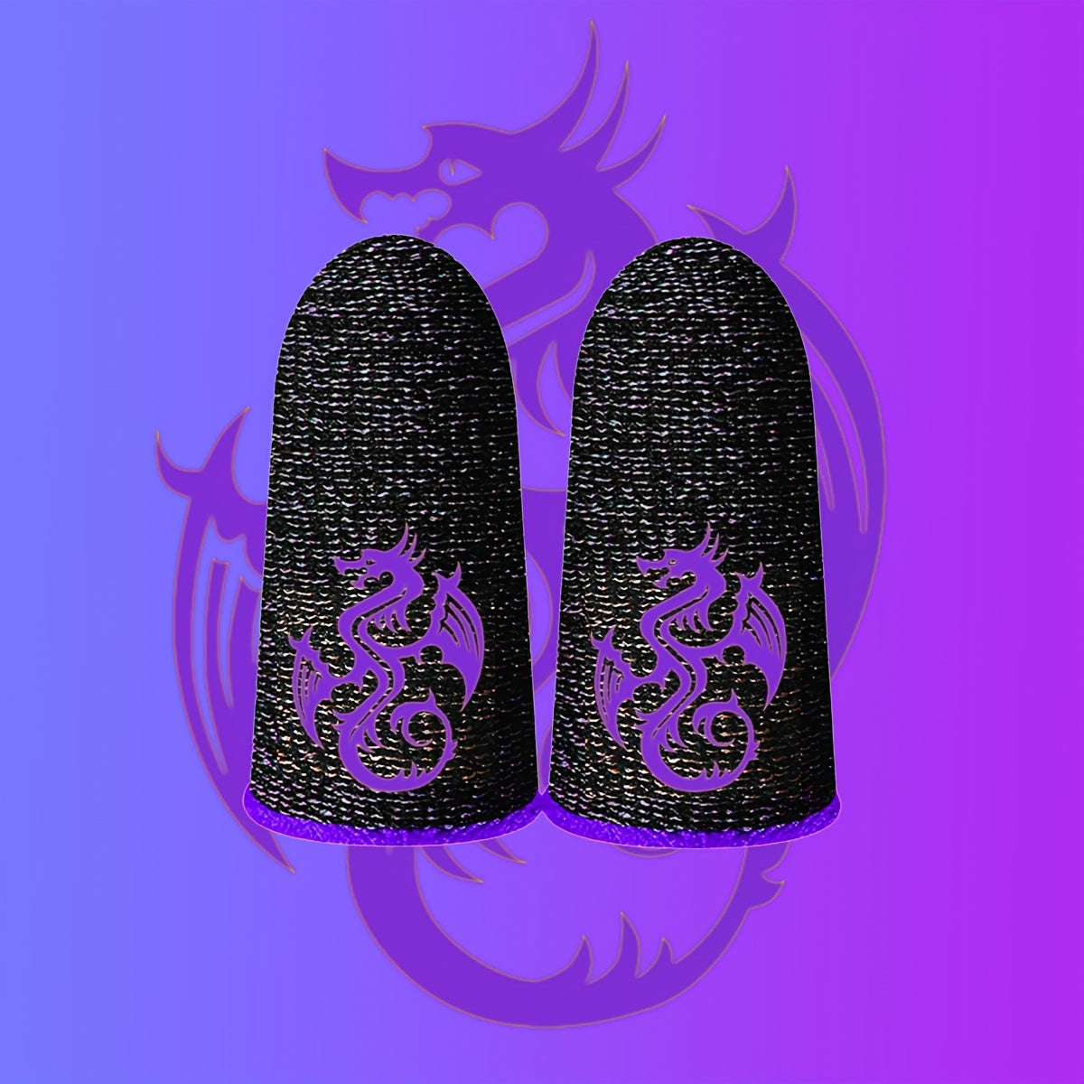 Game Finger Sleeves with Dragon Pattern, Carbon Fiber Material, Breathable, for Mobile Gaming