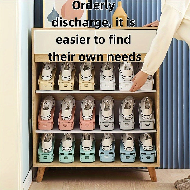 Регулируемый пластиковый органайзер для обуви для прихожей и спальни, экономящий место