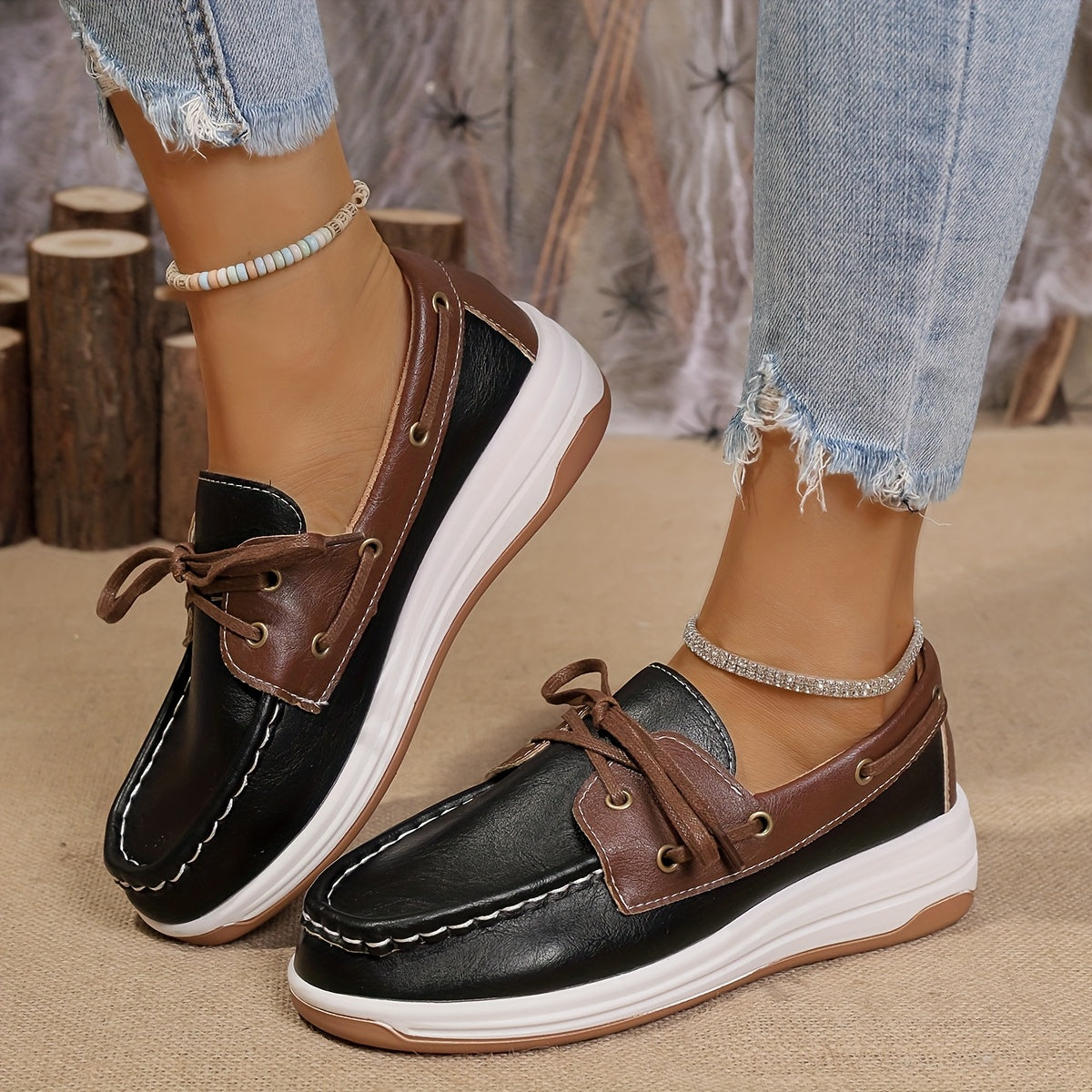 Women's Casual Loafers Solid Color Lightweight Boat Shoes All-Season