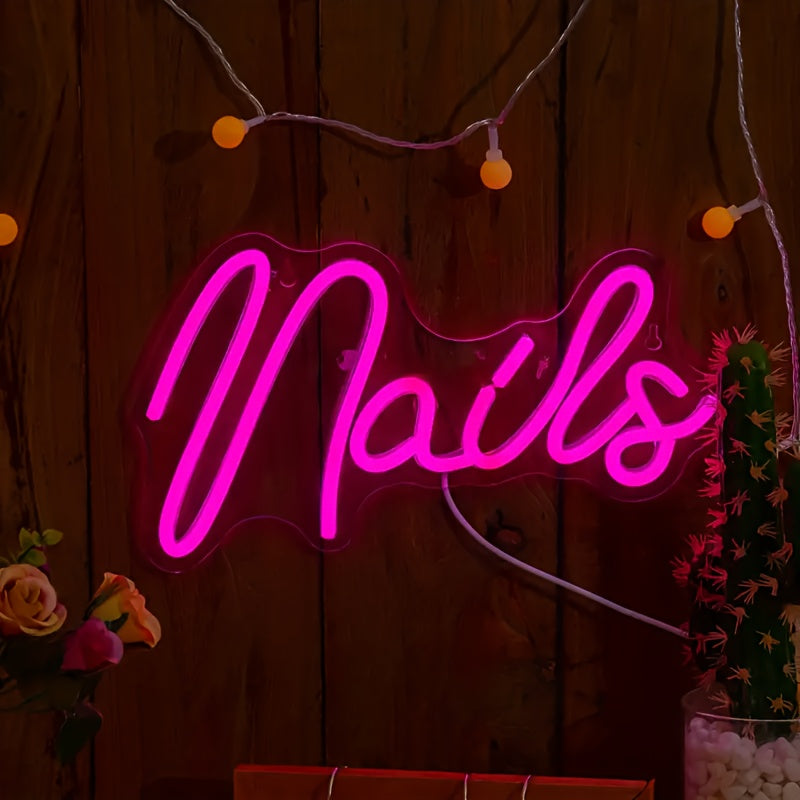 Neon Light Sign for Home Nails Studio Salon Creative Letter Design